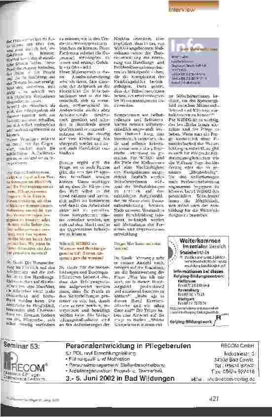 Vorschauseite 2: WIBEG: Ein Unternehmen stärkt die Pflege