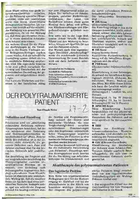 Vorschauseite 1: Der Polytraumatisierte Patient