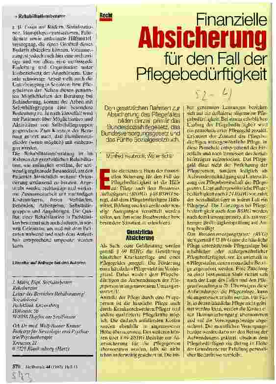 Vorschauseite 1: Finanzielle Absicherung für den Fall der Pflegebedürftigkeit