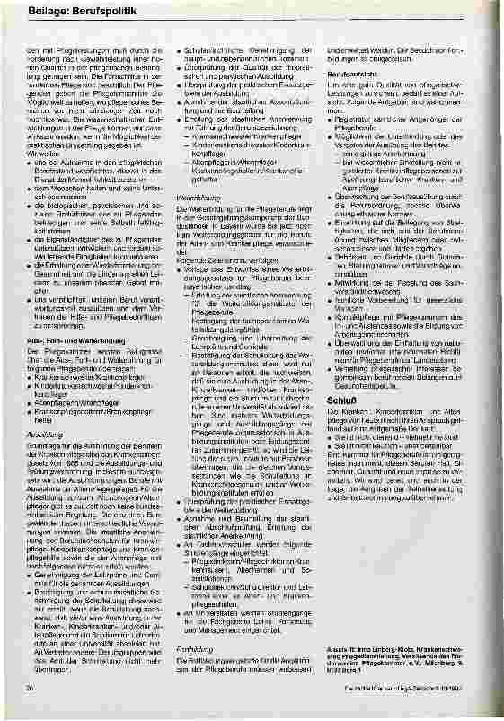 Vorschauseite 2: Förderverein zur Gründung einer Pflegekammer