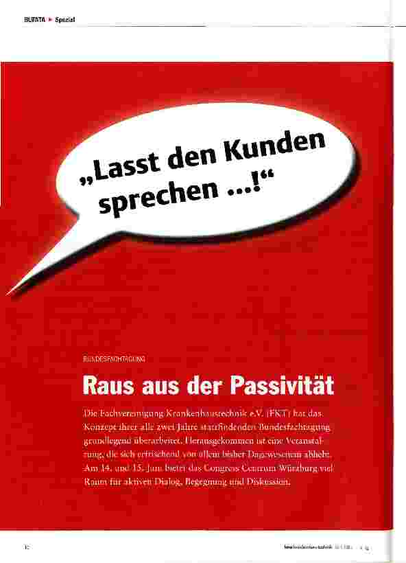 Vorschauseite 1: Raus aus der Passivität