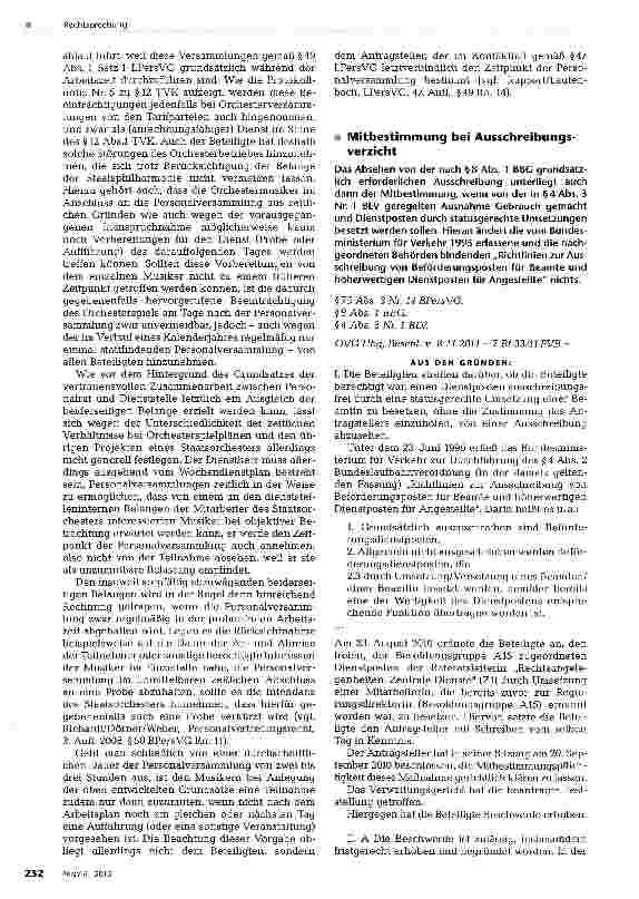 Vorschauseite 1: Mitbestimmung bei Ausschreibungsverzicht