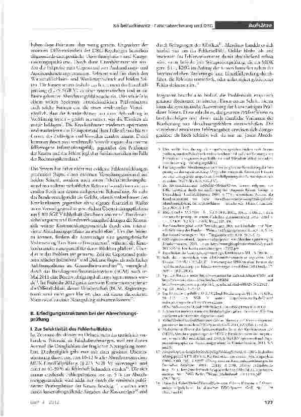 Vorschauseite 2: Zur Weiterentwicklung des Prüfungsverfahrens im DRG-System