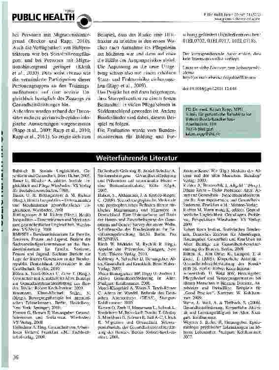 Vorschauseite 3: Primärprävention von sturzbedingten Hüftfrakturen bei Bewohnern von Pflegeheimen in Bayern