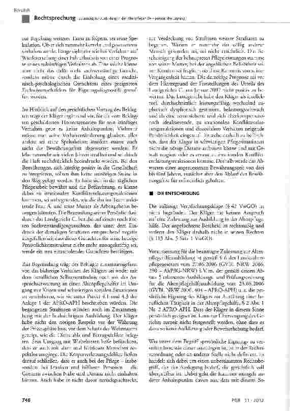 Vorschauseite 4: Zulassung zur Ausbildung in der Altenpflegehilfe persönliche Eignung