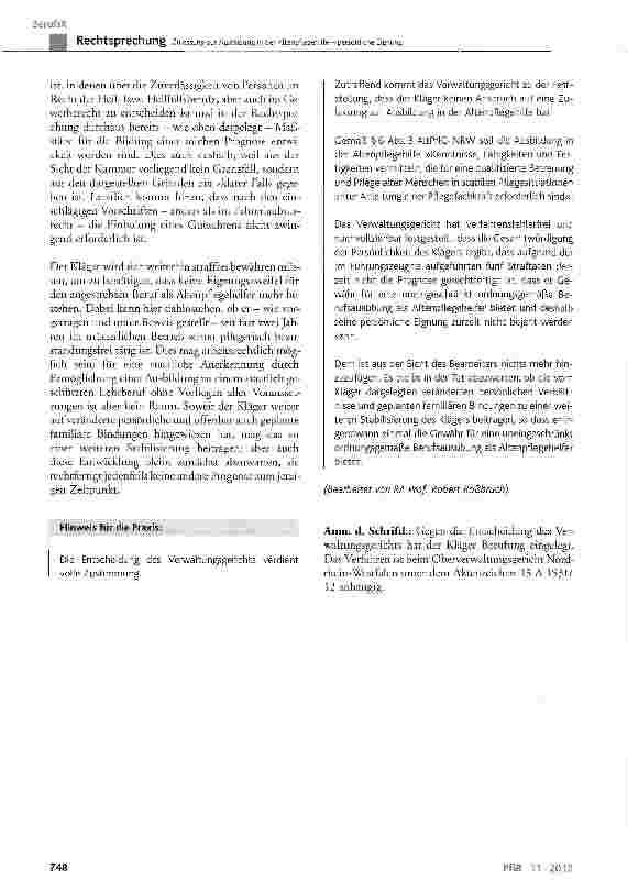 Vorschauseite 6: Zulassung zur Ausbildung in der Altenpflegehilfe persönliche Eignung