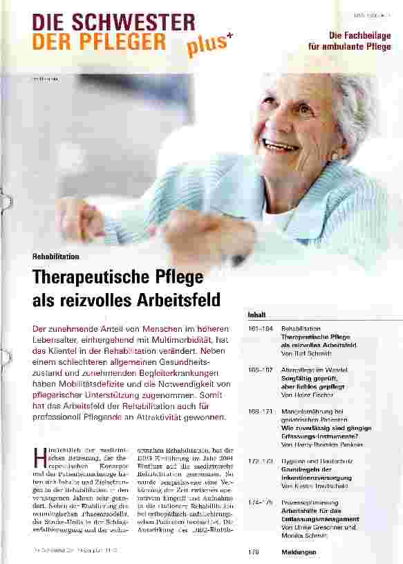Vorschauseite 1: Therapeutische Pflege als reizvolles Arbeitsfeld