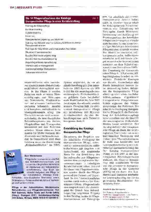 Vorschauseite 4: Therapeutische Pflege als reizvolles Arbeitsfeld