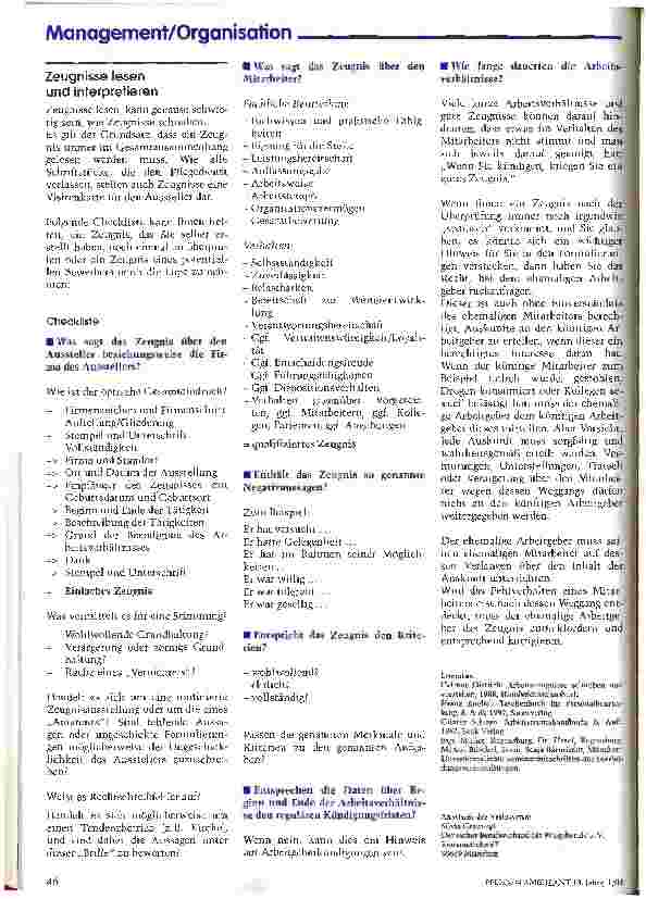 Vorschauseite 3: Arbeitszeugnisse schreiben und verstehen 2. Teil: Zeugnisse lesen und interpretieren