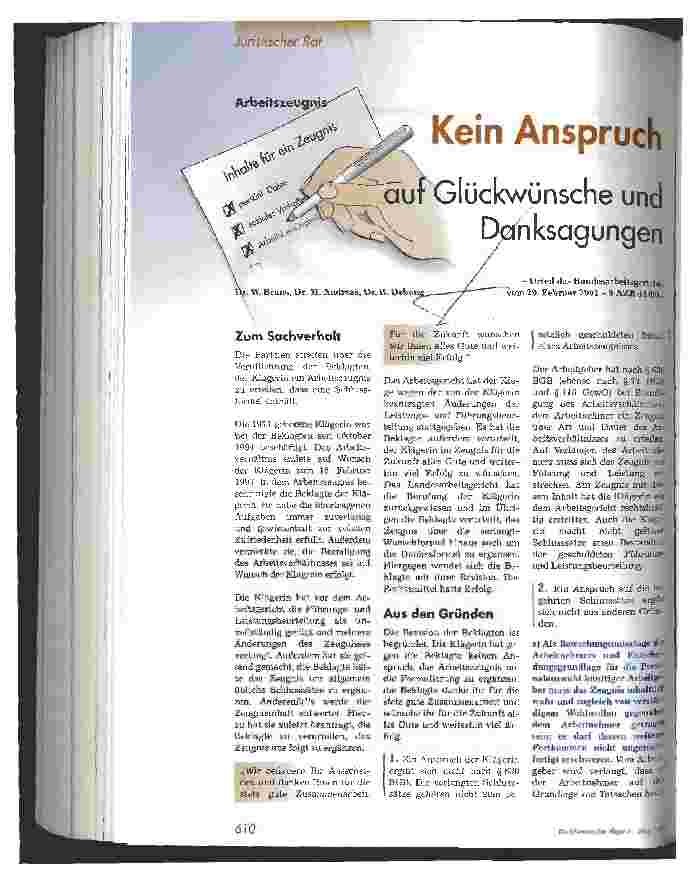 Vorschauseite 1: Kein Anspruch auf Glückwünsche und Danksagungen