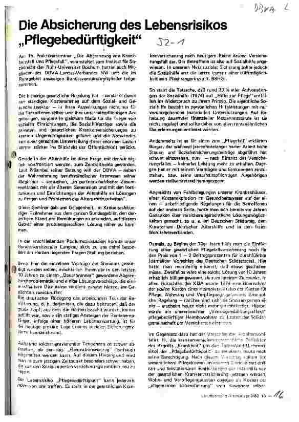 Vorschauseite 1: Die Absicherung des Lebensrisikos Pflegebedürftigkeit