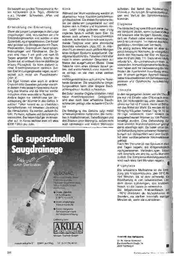 Vorschauseite 5: Wurminfektionen - Dracunculiasis - Paragonimisis
