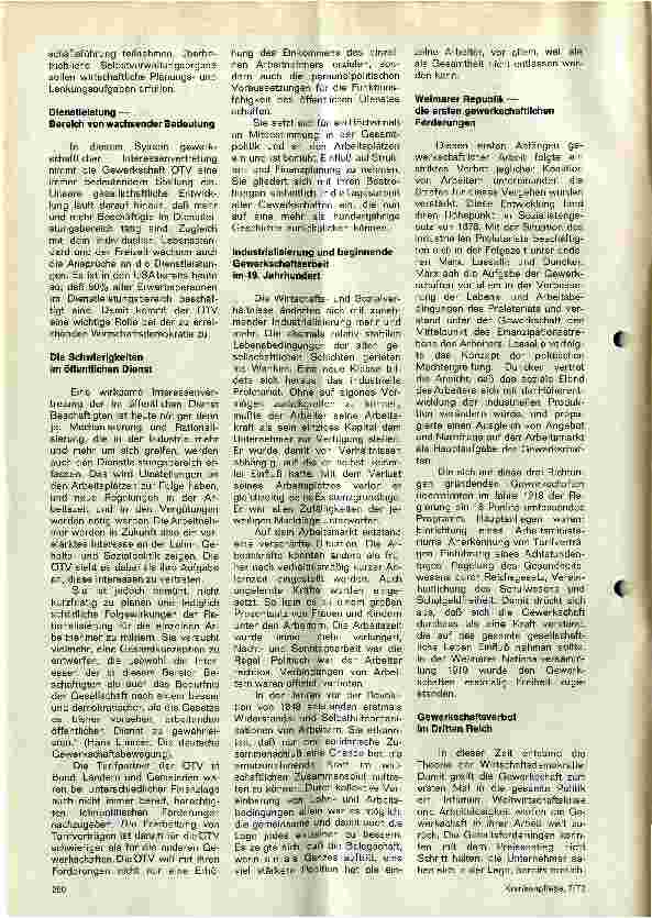 Vorschauseite 2: Die Bedeutung der Gewerkschaften in der Demokratie Am Beispiel der Gewerkschaft ÖTV