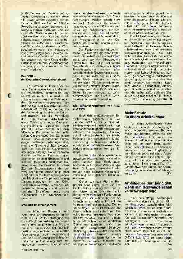 Vorschauseite 3: Die Bedeutung der Gewerkschaften in der Demokratie Am Beispiel der Gewerkschaft ÖTV