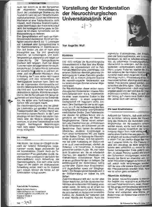 Vorschauseite 1: Vorstellung der Kindersation der Neurochirurgischen Universitätsklinik Kiel