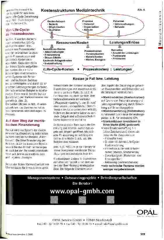 Vorschauseite 3: Medizintechnik im Zeichen der DRGs Einfluss der medizintechnischen Ablauforganisation auf die Fallverlaufskosten