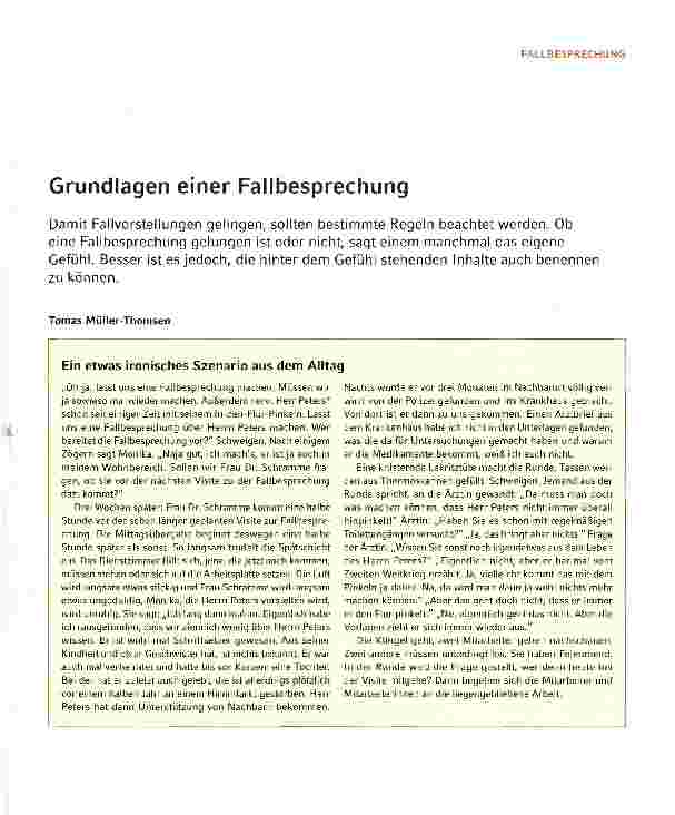 Vorschauseite 1: Grundlagen einer Fallbesprechung