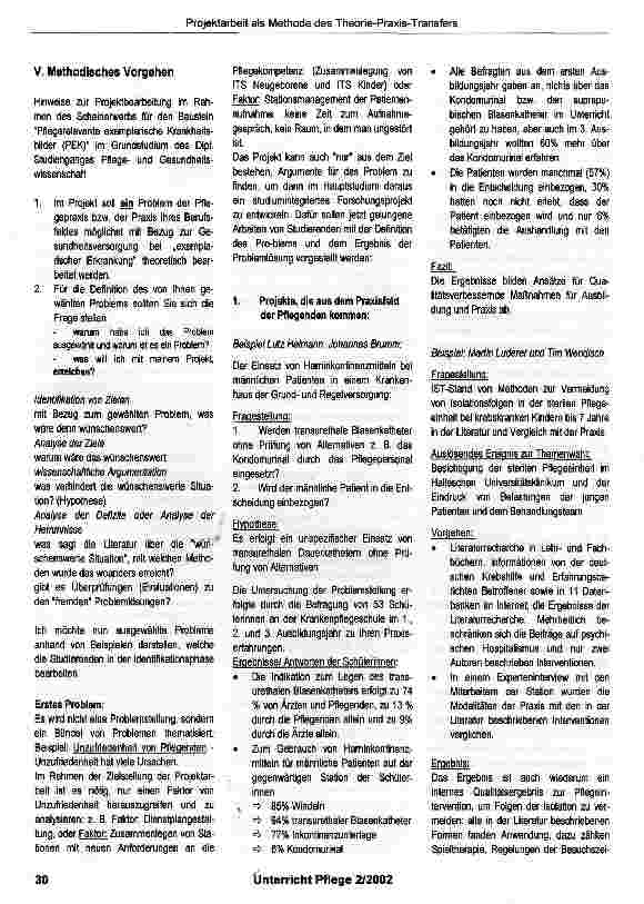 Vorschauseite 4: Projektarbeit als Methode des Theorie-Praxis-TransfersErfahrungen aus dem Grundstudium der Pflegeund Gesundheitswissenschaft
