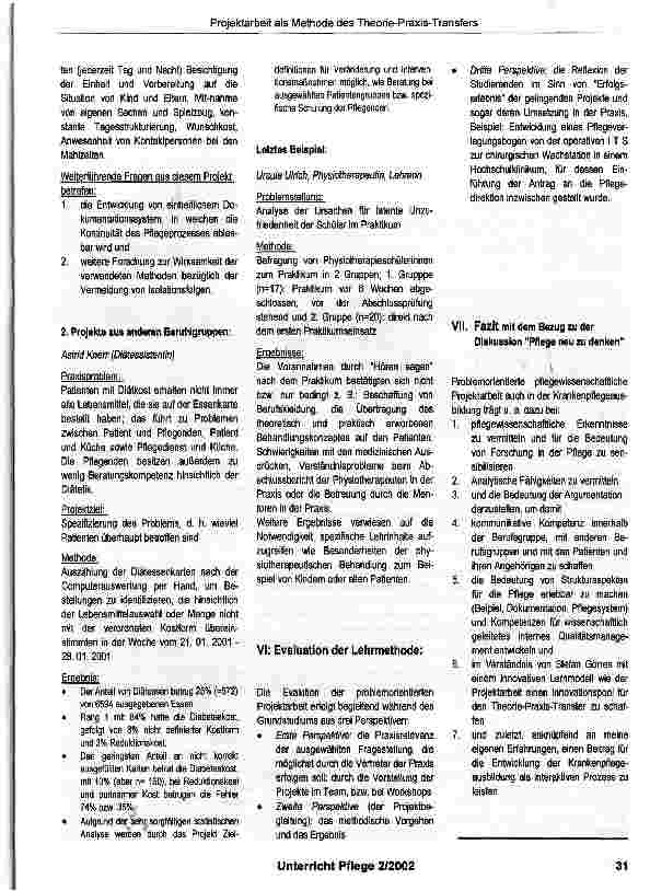 Vorschauseite 5: Projektarbeit als Methode des Theorie-Praxis-TransfersErfahrungen aus dem Grundstudium der Pflegeund Gesundheitswissenschaft