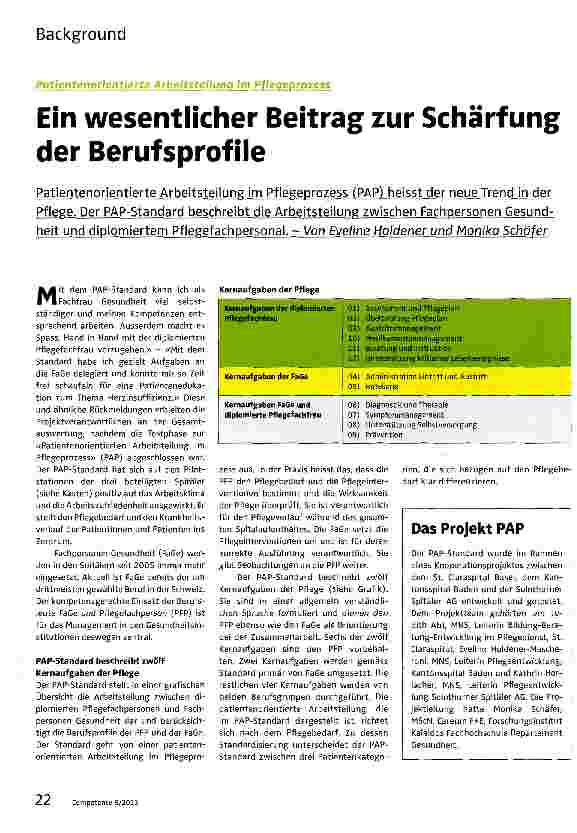 Vorschauseite 1: Ein wesentlicher Beitrag zur Schärf ung der Berufsprofile