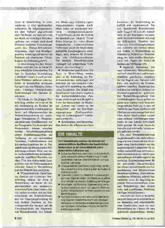 Vorschauseite 2: INTEGRIERTE UNIVERSITÄRE WEITERBILDUNG ALLGEMEINMEDIZINHausarzt und Wissenschaftler in einem