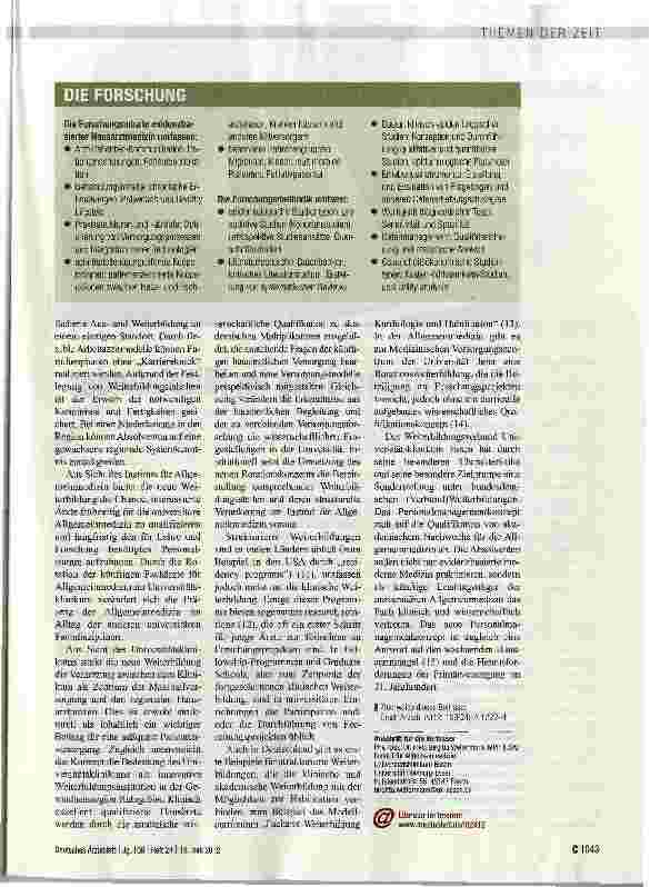 Vorschauseite 3: INTEGRIERTE UNIVERSITÄRE WEITERBILDUNG ALLGEMEINMEDIZINHausarzt und Wissenschaftler in einem