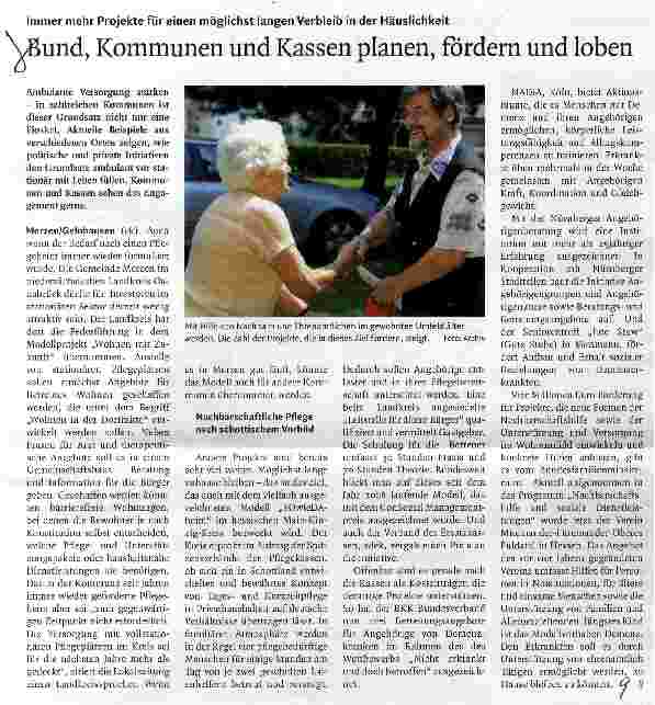 Vorschauseite 1: Bund, Kommunen und Kassen planen, fordern und loben
