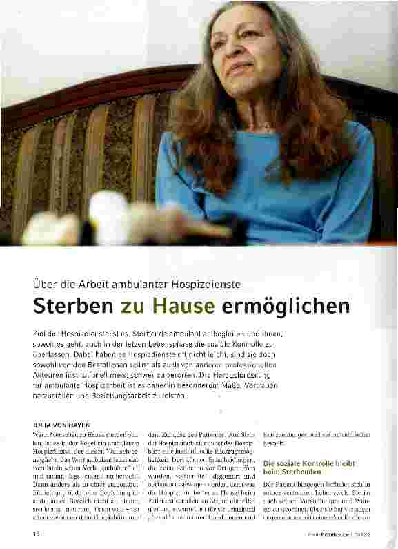 Vorschauseite 1: Sterben zu Hause ermöglichen
