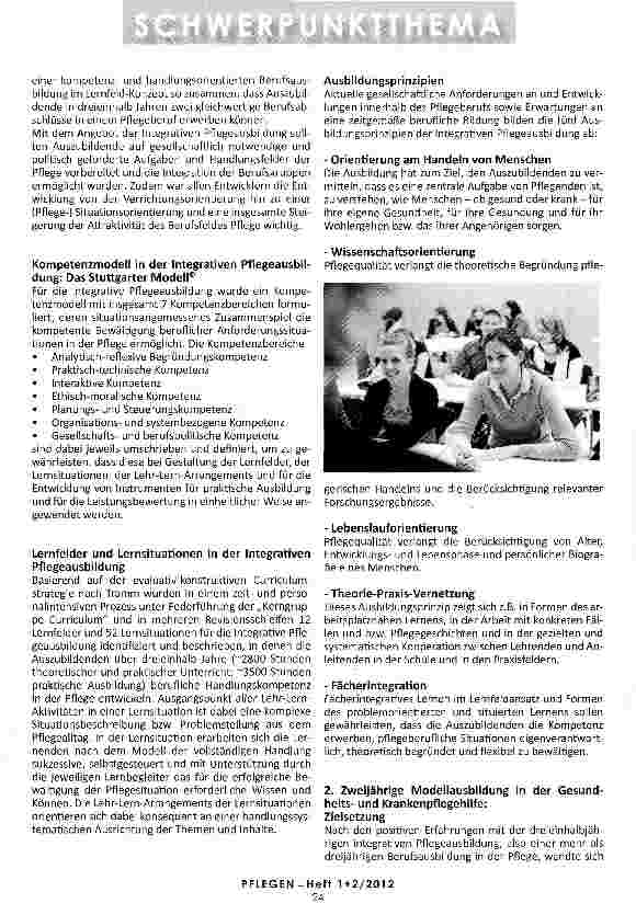 Vorschauseite 2: GESTUFTE KOMPETENZPROFILIE Neue Ausbildungskonzepte in der Pflege