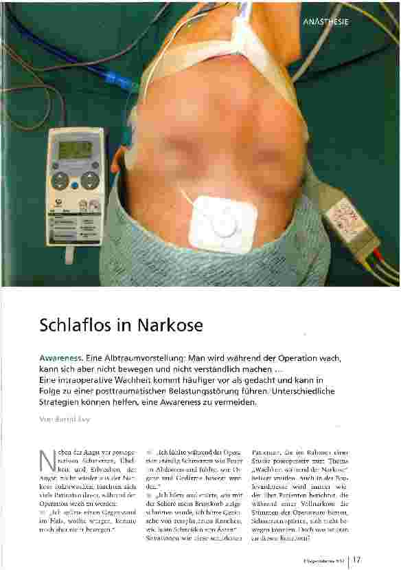 Vorschauseite 1: Schlaflos in Narkose
