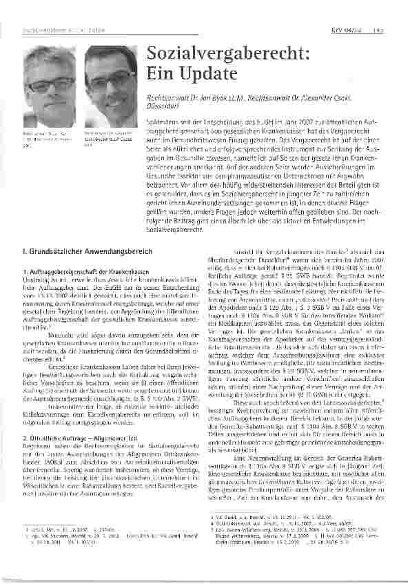 Vorschauseite 1: Sozialvergaberecht: Ein Update