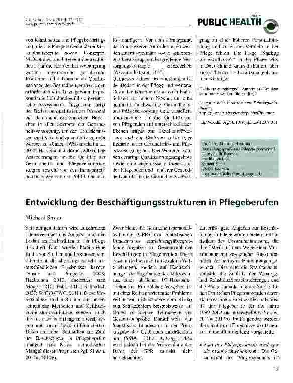 Vorschauseite 2: Strukturwandel im Gesundheitswesen - Neue Bedarfskonstellationen in der Pflegepraxis