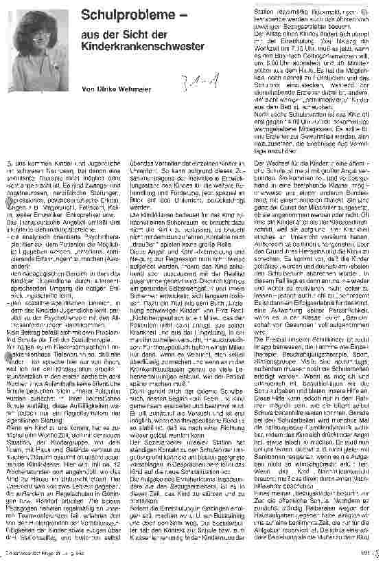 Vorschauseite 1: Schulprobleme - aus der Sicht der Kinderkrankenschwester