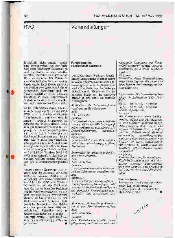 Vorschauseite 2: RVO - Pflegeparagraphen verbessert