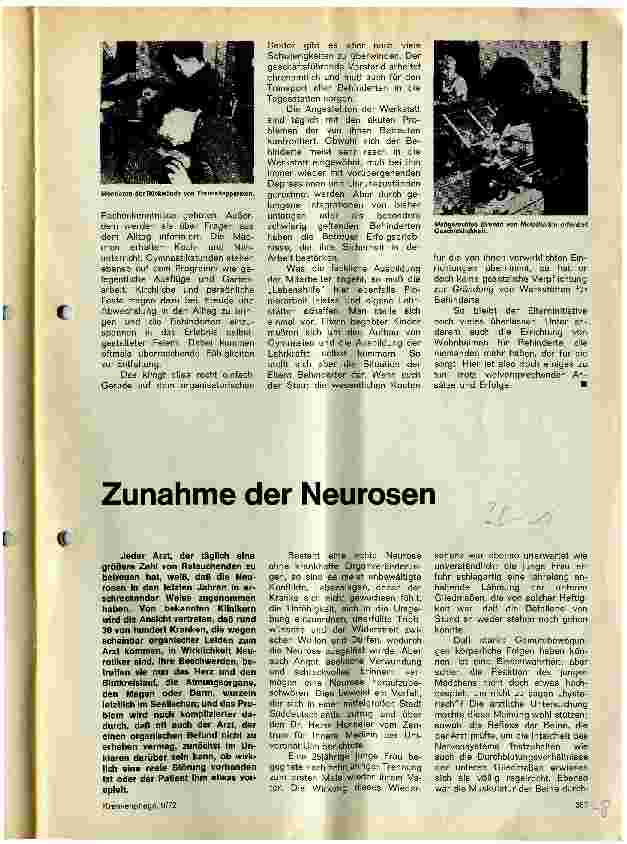 Vorschauseite 1: Zunahme der Neurosen