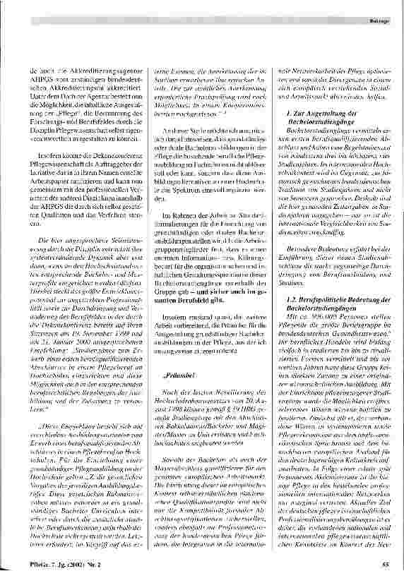 Vorschauseite 2: Zum Entwicklungsprozess und den Chancen der Professionalisierung in der Pflege, die mit der Einführung des Zertifizierungsverfahrens durch die AHPGS verbunden sind