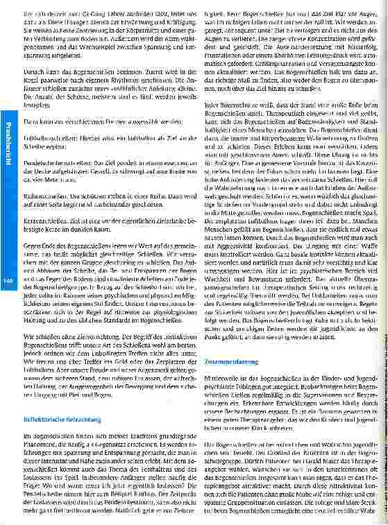 Vorschauseite 2: Das therapeutische Bogenschießen an der Abteilung für Psychiatrie und Psychotherapie im Kindesund Jugendalter des Universitätsklinikums Tübingen