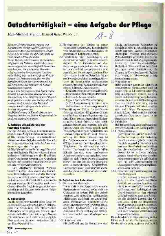 Vorschauseite 1: Gutachtertätigkeit - eine Aufgabe der Pflege