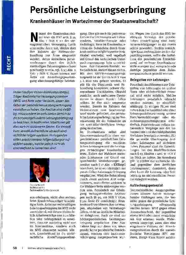 Vorschauseite 1: Persönliche Leistungserbringung