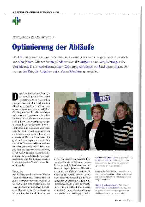 Vorschauseite 1: Optimierung der Abläufe