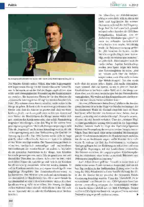 Vorschauseite 2: DKG-Frühlingsempfang 2012: Krankenhauspolitik am Scheideweg