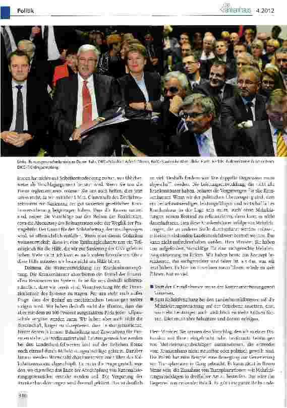 Vorschauseite 5: DKG-Frühlingsempfang 2012: Krankenhauspolitik am Scheideweg