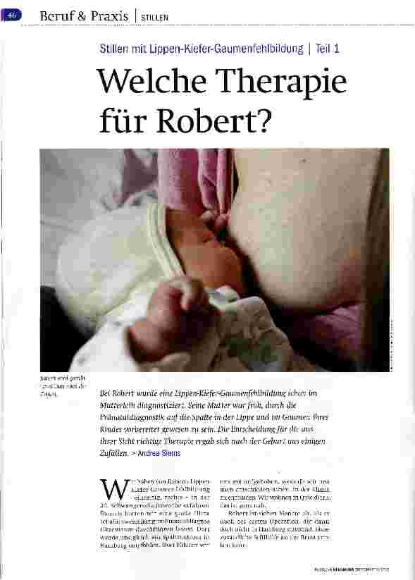 Vorschauseite 1: Stillen mit Lippen-Kiefer-Gaumenfehlbildung | Teil 1 Welche Therapie für Robert?