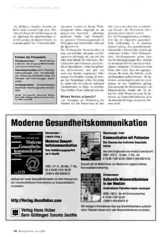 Vorschauseite 2: Möglichkeiten und Grenzen der Gesundheitserziehung über Massenmedien