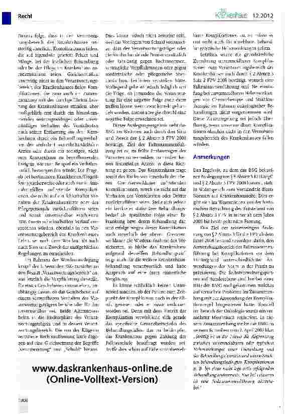 Vorschauseite 2: Fallzusammenführung wegen Komplikationen nach § 2 Absatz 3 FPV