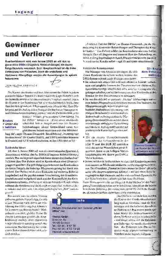 Vorschauseite 1: Gewinner und Verlierer