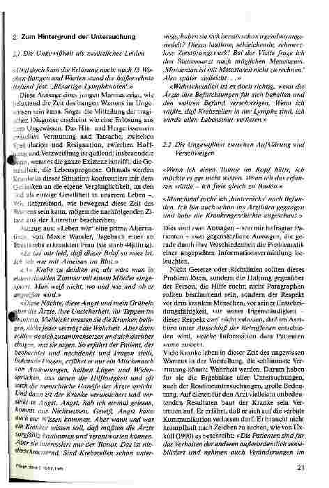 Vorschauseite 2: Die Ungewißheit - Leiden und Chance