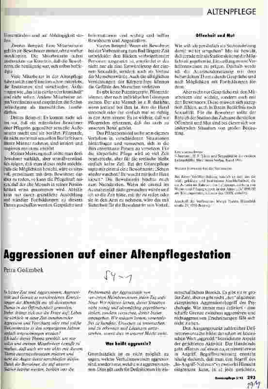 Vorschauseite 1: Aggressionen auf einer Altenpflegestation