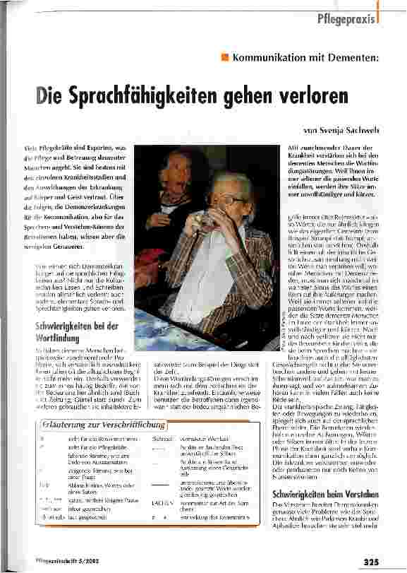 Vorschauseite 1: Die Sprachfähigkeiten gehen verloren