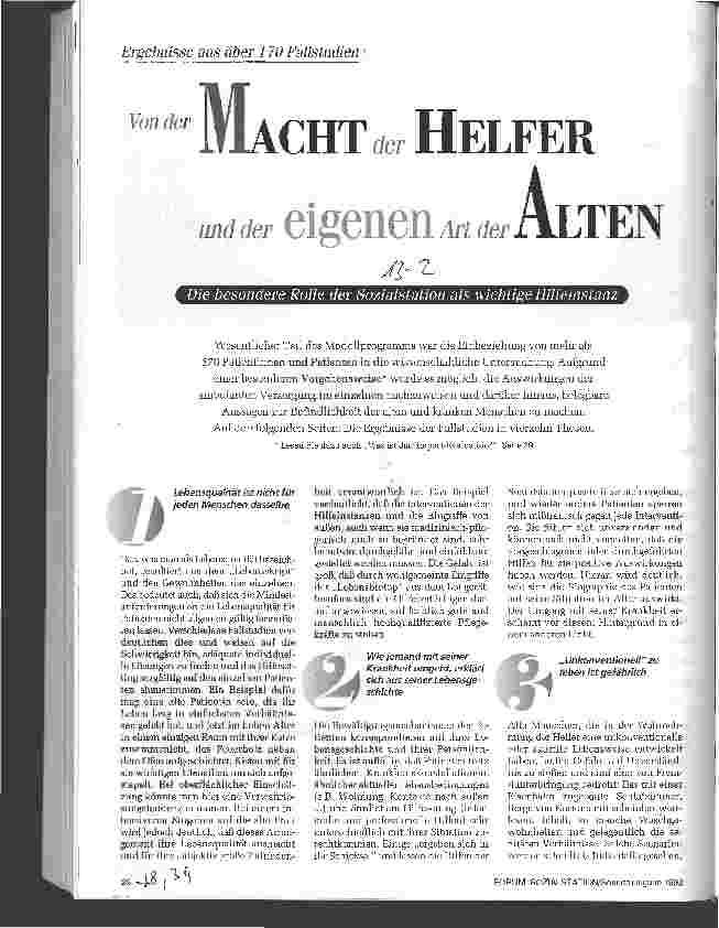 Vorschauseite 1: Von der Macht der Helfer und der eigenen Art der Alten Ergebnisse aus über 170 Fallstudien